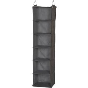 Household Essentials 6-Shelf Linen Hanging Closet Organizer, Gray (Grey)