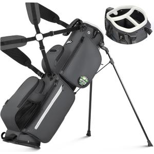 Lightweight 3-Way Golf Stand Bag – Compact Carry/Range Bag for 6–8 Clubs, Top Handle, Dual Strap, Multiple Pockets, Ideal for Practice & Par 3