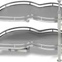 Blind Corner Cabinet Pull Out Organizer, Soft Close Swing Left Pull Out Cabinet Organizer 30inch, Corner Cabinet Lazy Susan for Cabinet Blind Shelf, 2 Tiers Tray, Adjustable Height