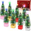 Mini Christmas Tree with Lights, 8 Pack Tabletop Christmas Tree with Lights for Christmas Decorations Indoor Xmas Holiday Party, Office Desk Decoration Christmas Centerpieces for Tables