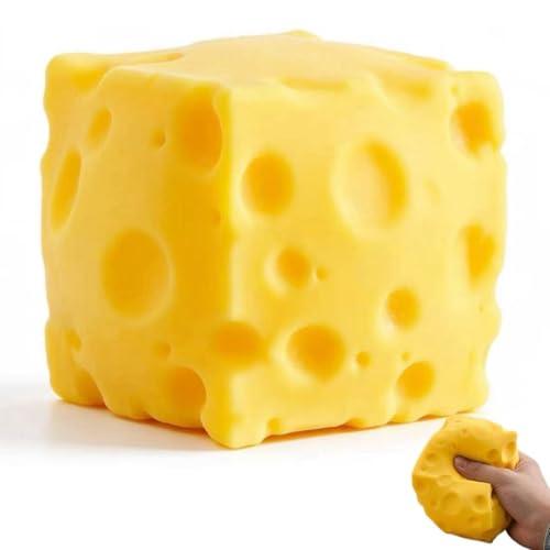 Yellow Cheese Squishy Toy Slow Rising Soft Squeeze Fidget Toy Stress Relief Sensory Desk Toy for Kids Adults Cute Party Gift 2pack