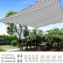 Quictent 20X20FT 185G HDPE Square Sun Shade Sail Canopy 98% UV Block Outdoor Patio Garden with Hardware Kit (White and Grey)