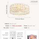 White Caged Ceiling Fan with Light and Remote, Modern Romantic Flower Crystal Ceiling Fans with Lights, Flush Mount Low Profile Fandelier, 6-Speed Reversible for Bedroom,Dining Room,Girls Room,Nursery, Medium