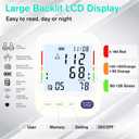 Upper Arm Blood Pressure Monitor Large LCD Display BP Machine, 2-User 240 Memory, Irregular Heartbeat Detection, Wide Cuff 8.7"-20.5", Type-C Power