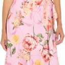 London Times Women's Women's Short Sleeve V-Neck Wrap Dress - Knee Length Fit & Flare Wedding Guest Dresses 4