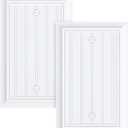 2-Pack Classic Beadboard Single Blank Wall Plate, Durable Natural Bamboo Fiber Wall Plate Cover,Pure White 1 Gang Wall Plate for Unused Outlets/Switches, Corrosion Resistant