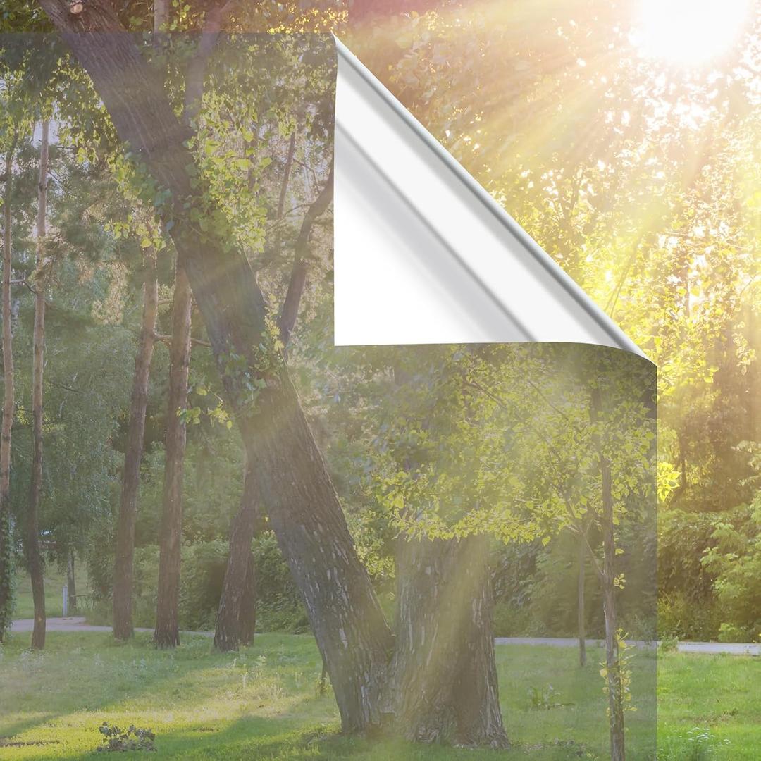 One Way Window Film Privacy,Static Cling Window Tint23.6" x 157"Silver, 23.6 X157.5 inches