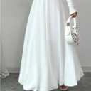 GORGLITTER Women's Flowy Ruffle Maxi Skirt High Waisted Elegant Going Out A Line Skirts (S)