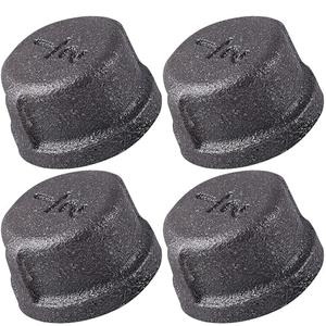 HKAOSDUUH 4 Pack 1/2 Inch Malleable Cast Iron Pipe Cap Industrial Pipe for DIY Retro Furniture Threaded Pipes and Fittings Steampunk Vintage Style