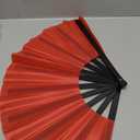 13inch Large Rave Fan Popping Fan Clacking Fans for Line Dancing,Hand Fans for Women Foldable,Boots on The Ground Fan,Portable for Outdoor,Wedding,Party,Decoration(Red+Black Ribs,5Pack)