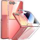 2 x Foluu Slim Fit Case for Samsung Galaxy Z Flip 7, with Front Built-in Screen Protector, Hard PC Back Protective Cover for Samsung Galaxy Z Flip7 5G 2025 (Clear)