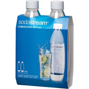 sodastream White 1L Slim Carbonating Bottles Twin Pack, Pack of 2