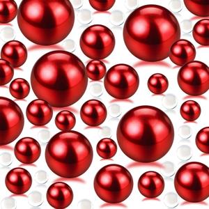 20mm 14mm 10mm 200 PCS Red Floating Beads for Centerpiece, 1600 PCS Water Gel Beads for Vases, Small No Hole Pearls Vase fillers for Home and Wedding Decor