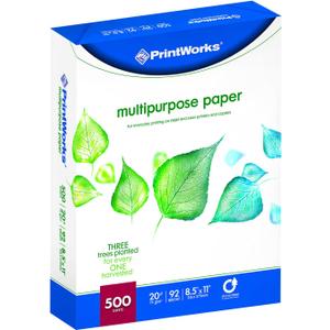 Printworks Multipurpose Paper, 20 Pound, 92 Bright, 400 Sheets, 8.5x11 Inches (00492),White