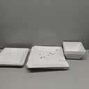 Gibson Home Zen Buffet Hard Square Porcelain Chip and Scratch Resistant Dinnerware Set, White, Service for 8