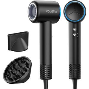 VOLGTIA Hair Dryer Blow Dryer with Diffuser for Curly Hair, 110000 RPM Professional High Speed Hairdryer with Negative Ions, 1400W Blow Dryer with 6.5 Ft Cord Fast Drying for Women Men