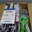 Uanlauo Beige Small Baby Playpen - 47x47in Playpen for Babies and Toddlers, Safe Indoor Play Pen, Baby Pen with Storage Bag and Breathable Mesh