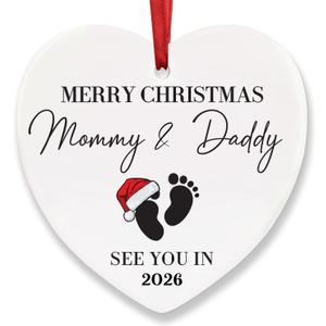 Pregnancy Announcement Gifts, Christmas Ornaments Expecting Baby Pregnancy, Announcement New Parents to Be Mom Xmas Unique Gifts for New Mom and Dad to Be Baby First Christmas Ornaments 2026