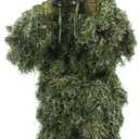 AUSCAMOTEK Camouflage Ghillie Suit for Outdoor Activities  Ideal for Users Under 4'8" Tall, Lightweight 5-in-1 Set for Hunting, Airsoft, and Halloween