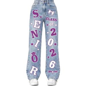 Gersoniel Class of 2026 Senior Iron on Transfers for Jeans Graduation Heat Transfer Stickers 2026 Senior Gift Decorations Iron on Patches for Backpack Jacket T-Shirt DIY Crafts(Purple)