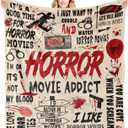 Horror Movie Gifts Blanket 60"x50", Horror-Movie Lovers Gifts for Women/Men, Scary Movies Lovers Gifts, Halloween Party Decorations, Horror-Movies Watching Blanket