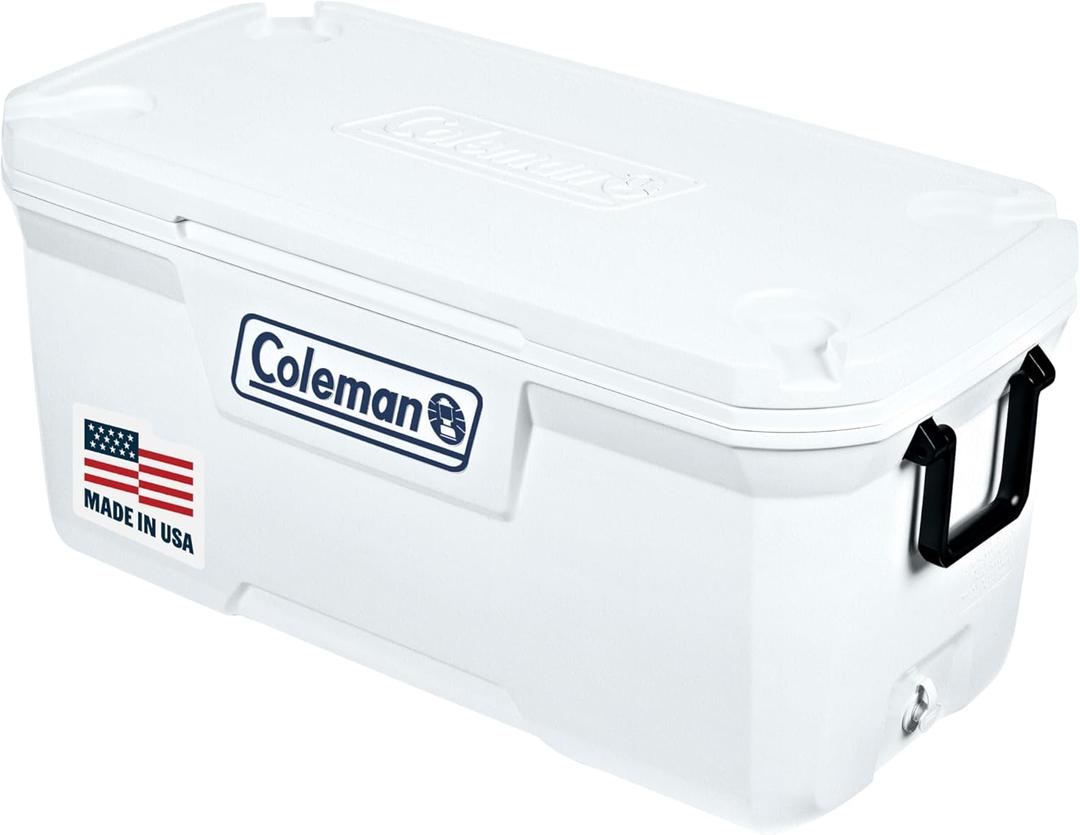 Coleman Marine Cooler with Fully Insulated UV Guard Lid & Body, Keeps Ice for 3+ Days, Great for Boating & Fishing, 52qt/ 100qt Wheeled/ 120qt Options