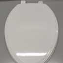KOHLER 20454-0 Ridgewood Elongated Soft Close Toilet Seat, Quiet Close, Wood Toilet Seat, Home Essentials, White