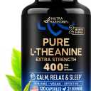 L Theanine 400 mg | L-Theanine Stress Relief | Extra Strength Supplement | Lab Tested | Relaxation, Sleep & Calm Support | For Men & Women | Plant Based, Non-GMO & Gluten-Free | 120 Vegan Capsules, BBD: 06/2028