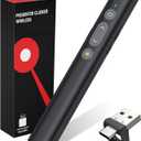 2 in 1 USB Type C Presentation Clicker with Laser Pointer, Wireless Presenter for PowerPoint Presentation PPT Clicker, 2.4GHz Presenter Remote Slide Advancer with Bright Red Laser Pointer