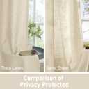 LAMIT Linen Curtains 84 inch Length 2 Panels, Grommet Thick Soft Light Filtering Curtains Privacy Living Room Window Drapes for Bedroom/Farmhouse, W52 x L84, Natural Beige