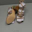 Allegra K Women's Cage Strappy Gladiators Chunky Heels Sandals (8.5, Gradient Rose Gold)