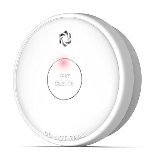 Fire Alarms Smoke Detectors, Smoke Alarm Battery Operated, Fire Alarm with Test Button & Low Battery Signal, Photoelectric Technology Fire Detectors for Bedroom and Home (1 Pack)