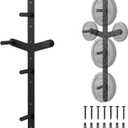 Weight Plate Storage Rack, Wall Mounted Bumper Plate Weight Rack Storage, Space Saving Strength Training Plate Trees for Garage Home Gym Strength Training, Load Up to 700 LBS, 3-Peg, Fit 2" Plates