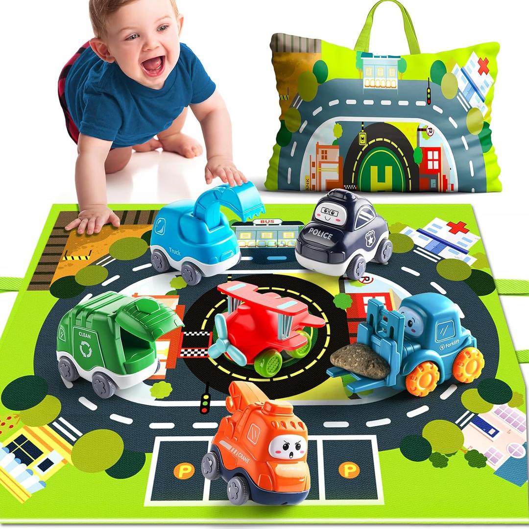 Big Cartoon Truck Car Toys for 1 Year Old Boy with Playmat/Storage Bag|Baby and Toddler Toys 12-18 Months & Age 1-2|1st Birthday Gift for 1 2 Year Old Boy Big Cartoon Truck Car Toys for 1 Year Old Boy with Playmat/Storage Bag|Baby and Toddler Toys 12-18 Months & Age 1-2|1st Birthday Gift for 1 2 Year Old Boy
