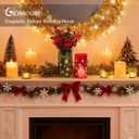 Christmas Hurricane Glass Candle Holders: Glasseam Red Green Candle Holders for Pillar Candles Silver Snowflake Decorations Large Cylinder Vases for Floating Candles Table Centerpiece