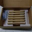 Champagne Bronze Zinc Alloy Solid Cabinet Pulls 3-3/4 Inch(96mm) Hole Center,Dresser Cabinet Handles Luxury Cabinet Pull Hardware for Bedroom, Kitchen 6 Pack 2401