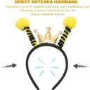 6 x Amosfun Party Bopper Antenna Headband Hair Address Bee Ant Ladybug Hair Band Adult Costume Accessories Birthday Party Favors (Black)