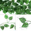 Tbestmax 473 Feet 72 Pack Artificial Ivy Leaf Plants, Green Vine Leaves, Greenery Hanging Garland, Fake Foliage Flowers for Home Kitchen Garden Office Wedding Wall Decor