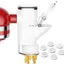 Gourmet Pasta Press Attachment for KitchenAid Stand Mixers, Pasta Maker Kitchenaid Attachment With 7 Interchangeable Pasta Plates, For Kitchen aid Pasta Attachment (White)