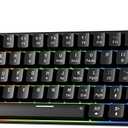 Newmen GM611 Mechanical Keyboard,Rainbow LED Backlit Gaming Wired Keyboards Compact Mini 61 Keys Portable 60 Percent Mechanical Keyboard with Black Keycaps,for Windows Laptop PC Linear Red Switches