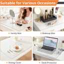 LovePads Clear Makeup Mat for Vanity, 14 x 24 Dual-Sided Desk Pad & Vanity Cover Top, Waterproof PVC Protector Mat for Dresser, Nail Art, Craft Table