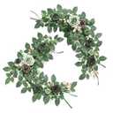 Ling's moment 2Pack 2ft Artificial Flowers Garland Lantern Flower Centerpieces Wedding Aisle Decor Chair Flowers Green Arch Floral for Reception Pew Signs DIY Sweetheart Table Wall Window Decoration