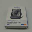 Warmco 10000mAh Portable Travel Fan 7-inch, [10-24H Runtime] Ultra-thin Digital Display Small Desk Battery Operated Fan for Camping, Office, Bedroom, Cruise Essentials 2025 (Black)