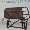Stander EZ Adjust Bed Rail, Adjustable Senior Bedrail and Safety Assist Railing for Elderly Adults with Organizer Pouch, ASTM Safety Approved Guard-Rail, Black