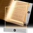 8.4" Rechargeable LED Flat Reading Light, 3 Color Modes Stepless Dimming Book Light with Timer, Eye-Care Brightness Adjustable Clear LED Reading Lamp for Bed, Study, Book Lovers, Dorm, Travel (white)