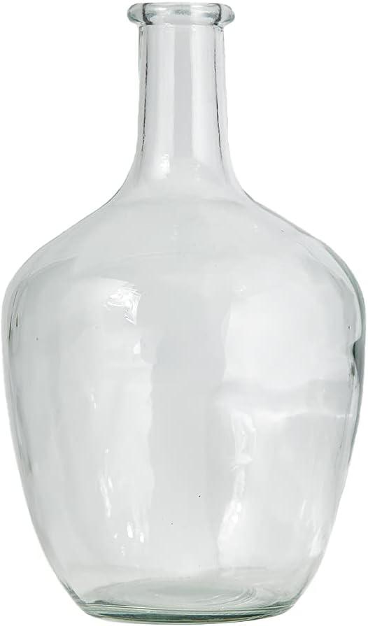 Serene Spaces Living Clear/Brown Tall Vase, Bottle Glass Vase, Elegant Home Decor for Fresh or Dried Flowers, Perfect for Living Rooms, Dining Areas, and Centerpieces (Small - Pack of 1)