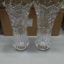 Dicunoy Set of 2 Glass Flower Vase, 9.5" Large Clear Flower Vases for Centerpieces, Modern Crystal Rose Vase, Heavy Duty Tall Cylinder Flared Vase with Heavy Base for Home, Living Room, Office