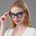 DXYXYO Cat Eye Blue Light Blocking Reading Glasses Women +3.5 Diopter Vintage Oversized Fashion Computer Readers Retro Cute 3 Pack