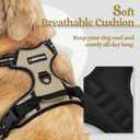 rabbitgoo Dog Harness No Pull with 2 Leash Clips, Adjustable Soft Padded, Reflective Oxford No Choke Pet Vest with Easy Control Handle for Large Dogs, Beige, Large
