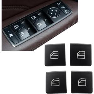 FZJDSD 4PCS Front Driver Side Car Power Window Master Switch Repair Button Cap Cover 2518300290 A2049055402 Compatible with Mercedes-Benz E-Class E200 E220 E250 E300 C-Class C180 C200 C220 2009-2016